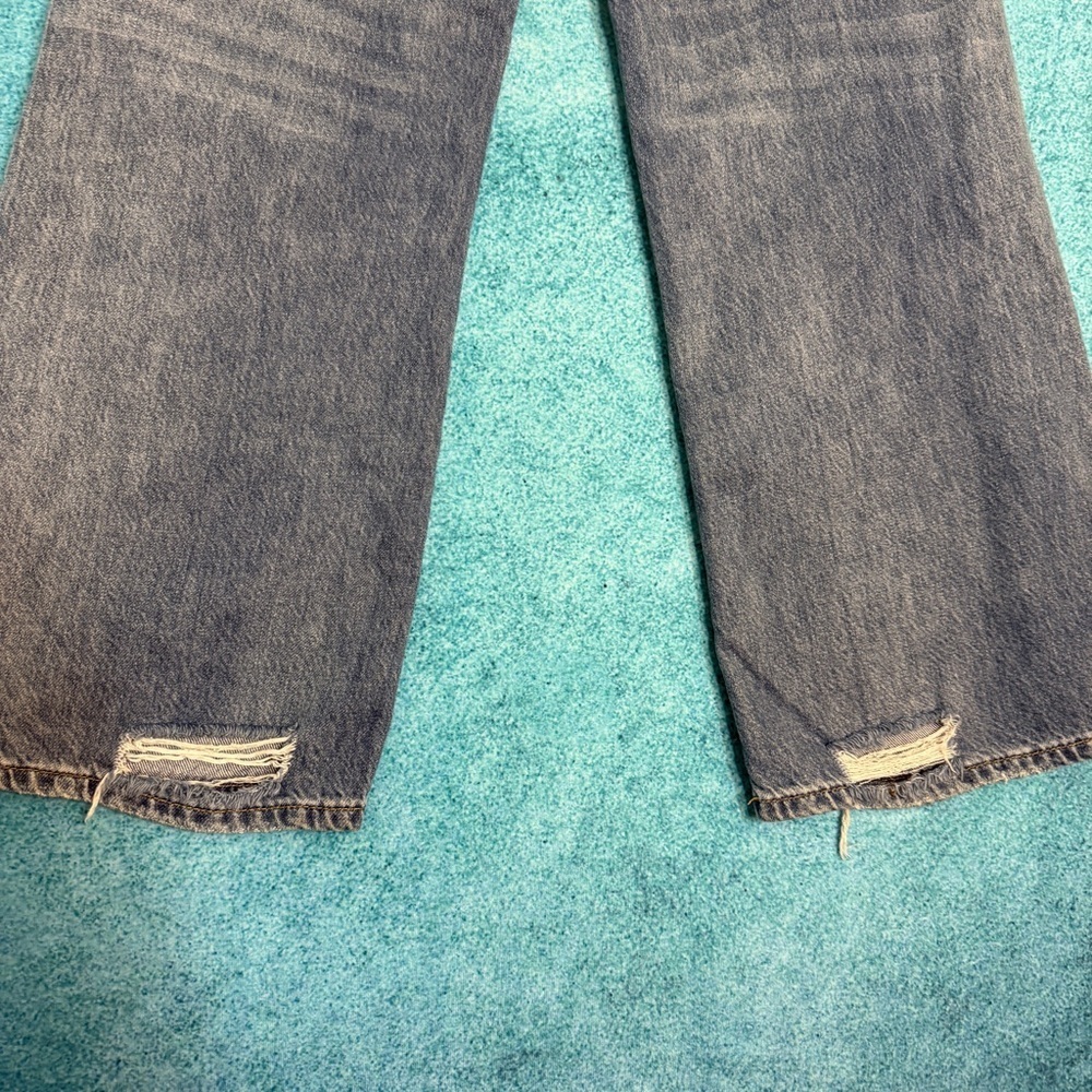 I&M Black Label Distressed Womens Wide Leg Denim Blue Jeans Size 5 Fits 28x29 - Picture 14 of 15